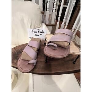 Free People Leather Toe Loop Sandals Size 37 Boho Slip On